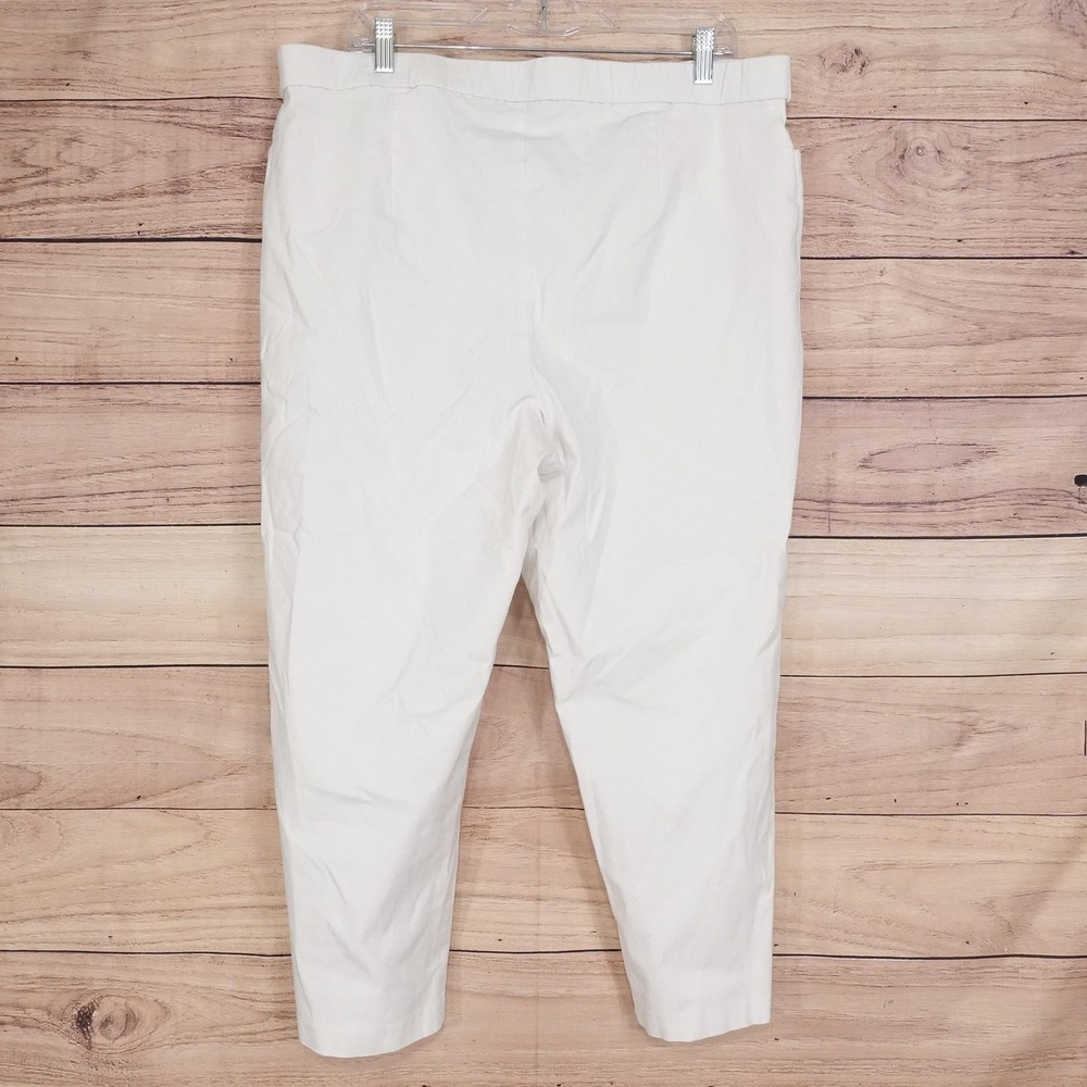 Susan Graver Pants Womens 20W White Capri Ankle Pull On Stretch Pockets 38x23.5 - Picture 4 of 8